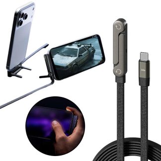Fast Charging Foldable Bracket Data Cable 2-in-1 Data Wire Foldable Phone Tablet Stand Type-C To Type-C USB-A To Type-C - Image 1