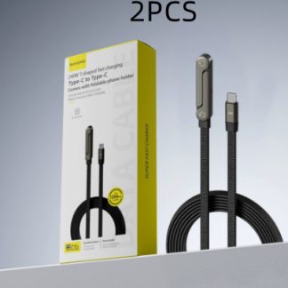 Fast Charging Foldable Bracket Data Cable 2-in-1 Data Wire Foldable Phone Tablet Stand Type-C To Type-C USB-A To Type-C - Image 11